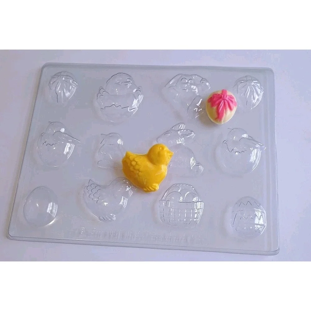 Easter Assortment‎ Plastic Candy Mold Eggs Bunnies Chics Miniature